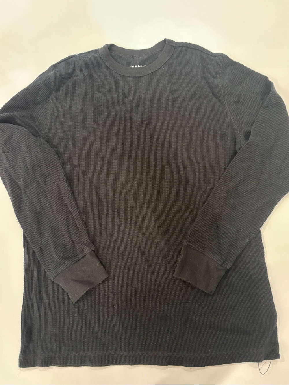Kids Black Waffle Thermal Long-Sleeve Shirt